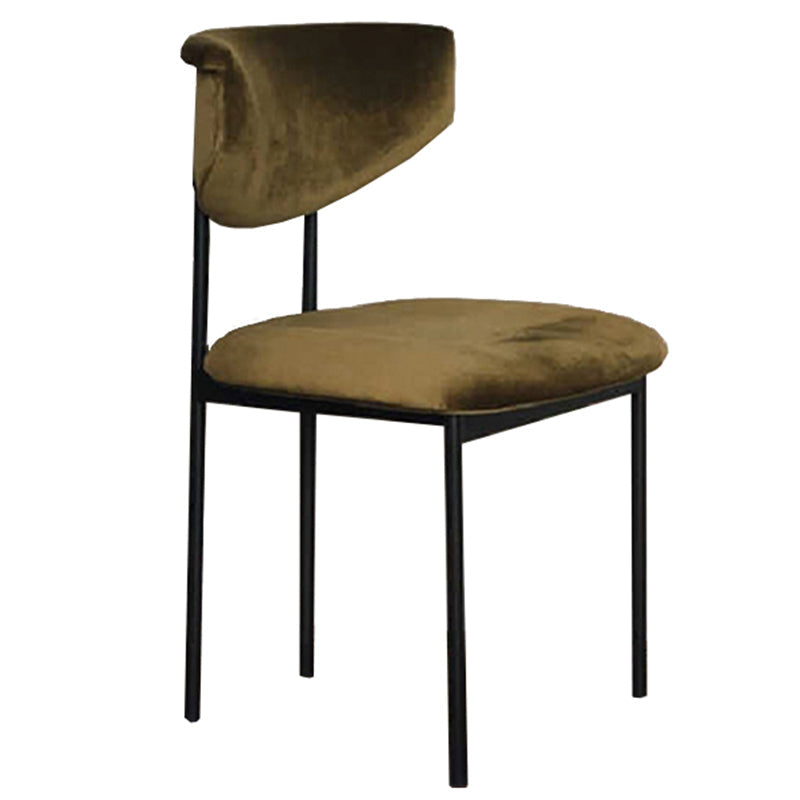 Scandinavian Linen Dining Chairs for Home Use Open Back Dining Side Chairs Army Green 1 Piece Clearhalo ' kitchen&dining_furn' 'Dining Chairs' 'Dining Tables & Seating' 'dining_chair' 'furn' 'furn_dining_chair' 'Furniture' 'furniture_dining_chair' 'Kitchen & Dining Furniture' 'kitchen' 3826145