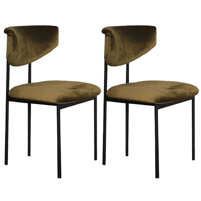 Scandinavian Linen Dining Chairs for Home Use Open Back Dining Side Chairs Army Green 2 Piece Set Clearhalo ' kitchen&dining_furn' 'Dining Chairs' 'Dining Tables & Seating' 'dining_chair' 'furn' 'furn_dining_chair' 'Furniture' 'furniture_dining_chair' 'Kitchen & Dining Furniture' 'kitchen' 3826146