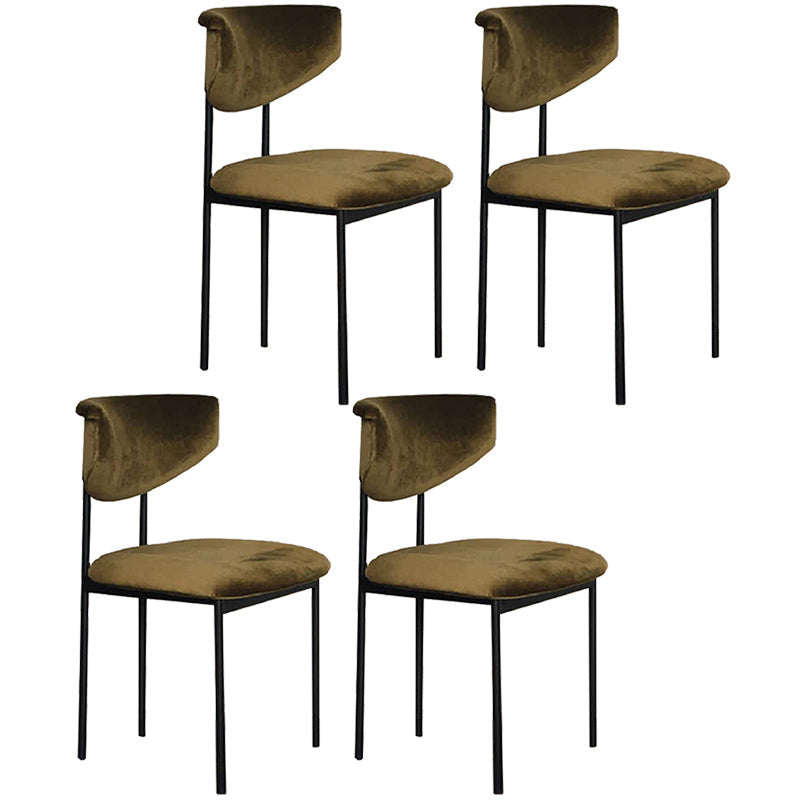 Scandinavian Linen Dining Chairs for Home Use Open Back Dining Side Chairs Army Green 4 Piece Set Clearhalo ' kitchen&dining_furn' 'Dining Chairs' 'Dining Tables & Seating' 'dining_chair' 'furn' 'furn_dining_chair' 'Furniture' 'furniture_dining_chair' 'Kitchen & Dining Furniture' 'kitchen' 3826149