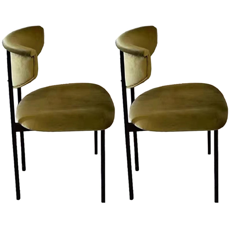 Scandinavian Linen Dining Chairs for Home Use Open Back Dining Side Chairs Yellow-Green 2 Piece Set Clearhalo ' kitchen&dining_furn' 'Dining Chairs' 'Dining Tables & Seating' 'dining_chair' 'furn' 'furn_dining_chair' 'Furniture' 'furniture_dining_chair' 'Kitchen & Dining Furniture' 'kitchen' 3826152