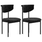 Scandinavian Linen Dining Chairs for Home Use Open Back Dining Side Chairs Black 2 Piece Set Clearhalo ' kitchen&dining_furn' 'Dining Chairs' 'Dining Tables & Seating' 'dining_chair' 'furn' 'furn_dining_chair' 'Furniture' 'furniture_dining_chair' 'Kitchen & Dining Furniture' 'kitchen' 3826158