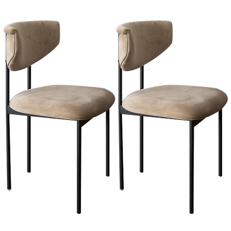 Scandinavian Linen Dining Chairs for Home Use Open Back Dining Side Chairs Beige 2 Piece Set Clearhalo ' kitchen&dining_furn' 'Dining Chairs' 'Dining Tables & Seating' 'dining_chair' 'furn' 'furn_dining_chair' 'Furniture' 'furniture_dining_chair' 'Kitchen & Dining Furniture' 'kitchen' 3826161