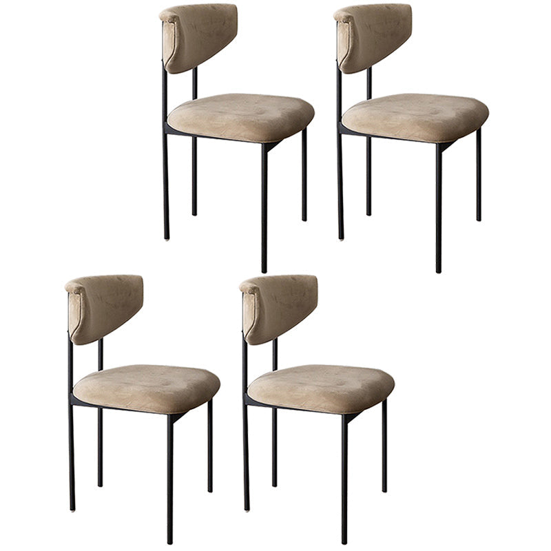 Scandinavian Linen Dining Chairs for Home Use Open Back Dining Side Chairs Beige 4 Piece Set Clearhalo ' kitchen&dining_furn' 'Dining Chairs' 'Dining Tables & Seating' 'dining_chair' 'furn' 'furn_dining_chair' 'Furniture' 'furniture_dining_chair' 'Kitchen & Dining Furniture' 'kitchen' 3826162
