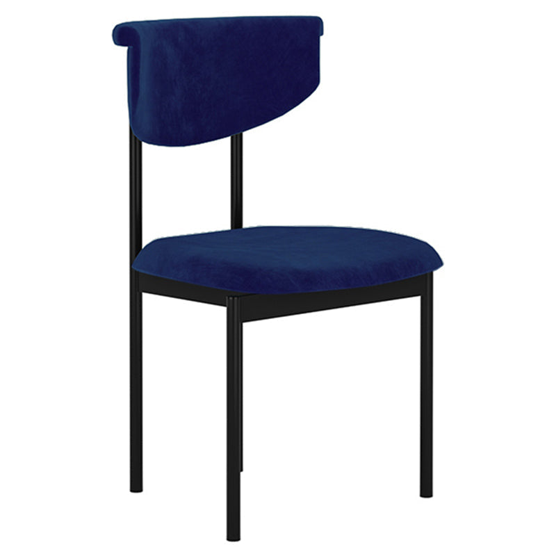 Scandinavian Linen Dining Chairs for Home Use Open Back Dining Side Chairs Blue 1 Piece Clearhalo ' kitchen&dining_furn' 'Dining Chairs' 'Dining Tables & Seating' 'dining_chair' 'furn' 'furn_dining_chair' 'Furniture' 'furniture_dining_chair' 'Kitchen & Dining Furniture' 'kitchen' 3826163