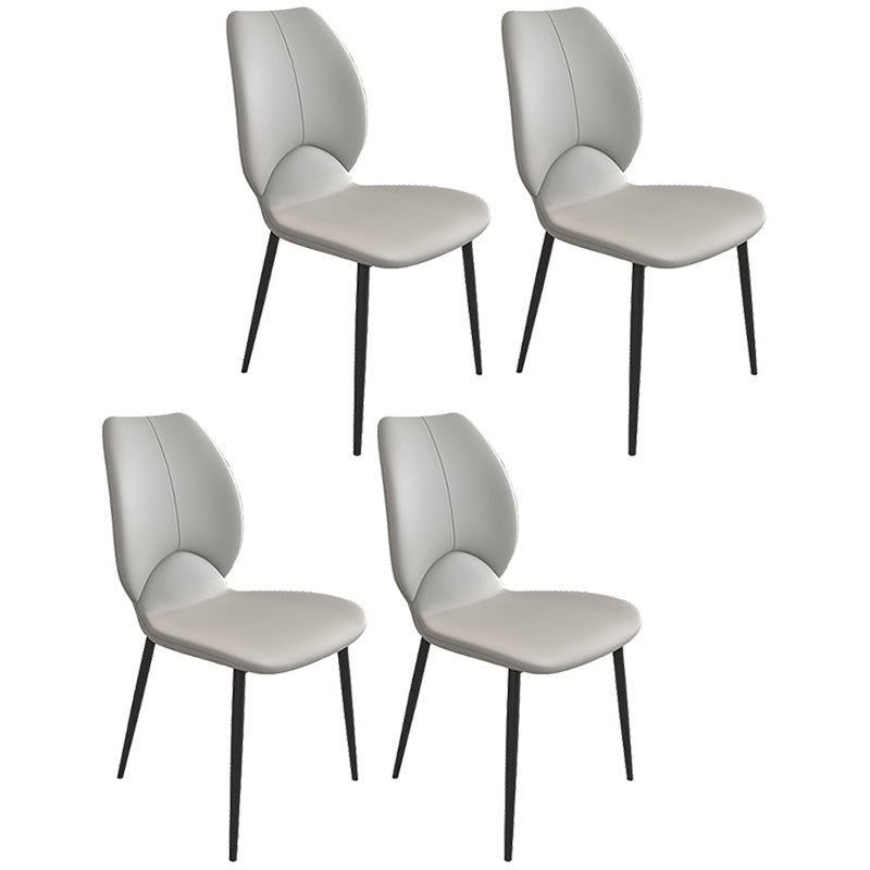 Contemporary Style Metal Dining Chairs Wingback Side Armless Chairs for Kitchen Light Gray 4 Piece Set Clearhalo ' kitchen&dining_furn' 'Dining Chairs' 'Dining Tables & Seating' 'dining_chair' 'furn' 'furn_dining_chair' 'Furniture' 'furniture_dining_chair' 'Kitchen & Dining Furniture' 'kitchen' 3826169