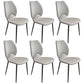 Contemporary Style Metal Dining Chairs Wingback Side Armless Chairs for Kitchen Light Gray 6 Piece Set Clearhalo ' kitchen&dining_furn' 'Dining Chairs' 'Dining Tables & Seating' 'dining_chair' 'furn' 'furn_dining_chair' 'Furniture' 'furniture_dining_chair' 'Kitchen & Dining Furniture' 'kitchen' 3826170