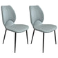 Contemporary Style Metal Dining Chairs Wingback Side Armless Chairs for Kitchen Light Blue 2 Piece Set Clearhalo ' kitchen&dining_furn' 'Dining Chairs' 'Dining Tables & Seating' 'dining_chair' 'furn' 'furn_dining_chair' 'Furniture' 'furniture_dining_chair' 'Kitchen & Dining Furniture' 'kitchen' 3826173