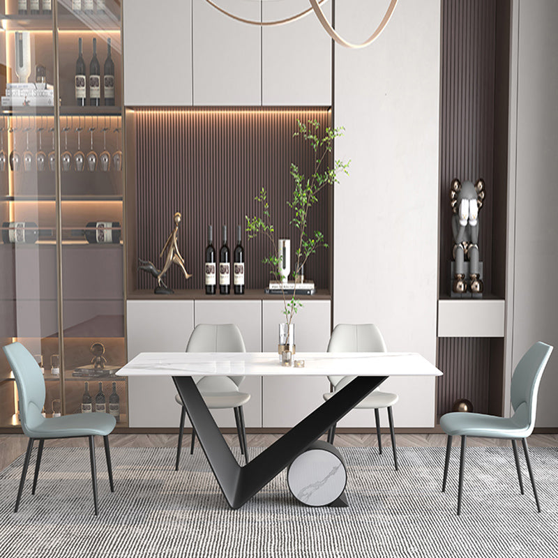 Contemporary Style Metal Dining Chairs Wingback Side Armless Chairs for Kitchen Clearhalo ' kitchen&dining_furn' 'Dining Chairs' 'Dining Tables & Seating' 'dining_chair' 'furn' 'furn_dining_chair' 'Furniture' 'furniture_dining_chair' 'Kitchen & Dining Furniture' 'kitchen' 3826182
