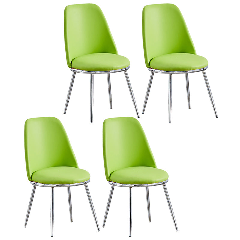Leather Scandinavian Restaurant Side Chair Parsons Matte Finish Dining Chair Green 4 Piece Set Silver Clearhalo ' kitchen&dining_furn' 'Dining Chairs' 'Dining Tables & Seating' 'dining_chair' 'furn' 'furn_dining_chair' 'Furniture' 'furniture_dining_chair' 'Kitchen & Dining Furniture' 'kitchen' 3826212