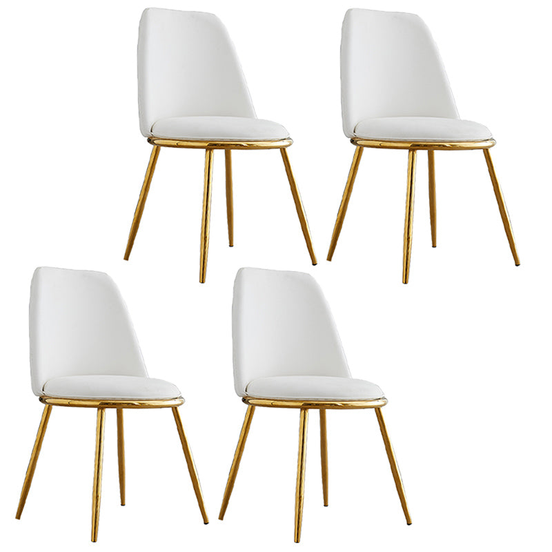 Leather Scandinavian Restaurant Side Chair Parsons Matte Finish Dining Chair White 4 Piece Set Brass Gold Clearhalo ' kitchen&dining_furn' 'Dining Chairs' 'Dining Tables & Seating' 'dining_chair' 'furn' 'furn_dining_chair' 'Furniture' 'furniture_dining_chair' 'Kitchen & Dining Furniture' 'kitchen' 3826216