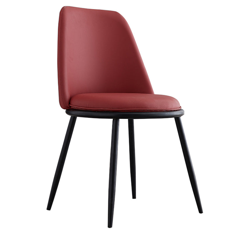 Leather Scandinavian Restaurant Side Chair Parsons Matte Finish Dining Chair Burgundy 1 Piece Black Clearhalo ' kitchen&dining_furn' 'Dining Chairs' 'Dining Tables & Seating' 'dining_chair' 'furn' 'furn_dining_chair' 'Furniture' 'furniture_dining_chair' 'Kitchen & Dining Furniture' 'kitchen' 3826220