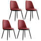 Leather Scandinavian Restaurant Side Chair Parsons Matte Finish Dining Chair Burgundy 4 Piece Set Black Clearhalo ' kitchen&dining_furn' 'Dining Chairs' 'Dining Tables & Seating' 'dining_chair' 'furn' 'furn_dining_chair' 'Furniture' 'furniture_dining_chair' 'Kitchen & Dining Furniture' 'kitchen' 3826222