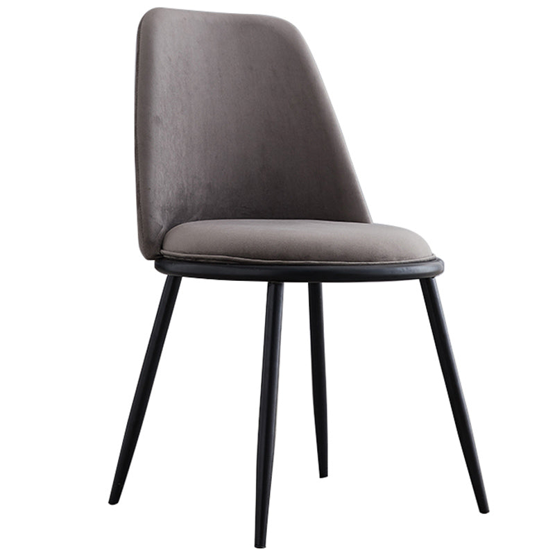 Leather Scandinavian Restaurant Side Chair Parsons Matte Finish Dining Chair Dark Gray 1 Piece Black Clearhalo ' kitchen&dining_furn' 'Dining Chairs' 'Dining Tables & Seating' 'dining_chair' 'furn' 'furn_dining_chair' 'Furniture' 'furniture_dining_chair' 'Kitchen & Dining Furniture' 'kitchen' 3826223