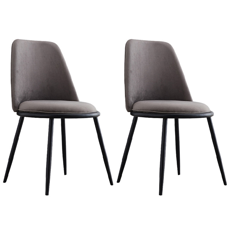 Leather Scandinavian Restaurant Side Chair Parsons Matte Finish Dining Chair Dark Gray 2 Piece Set Black Clearhalo ' kitchen&dining_furn' 'Dining Chairs' 'Dining Tables & Seating' 'dining_chair' 'furn' 'furn_dining_chair' 'Furniture' 'furniture_dining_chair' 'Kitchen & Dining Furniture' 'kitchen' 3826224