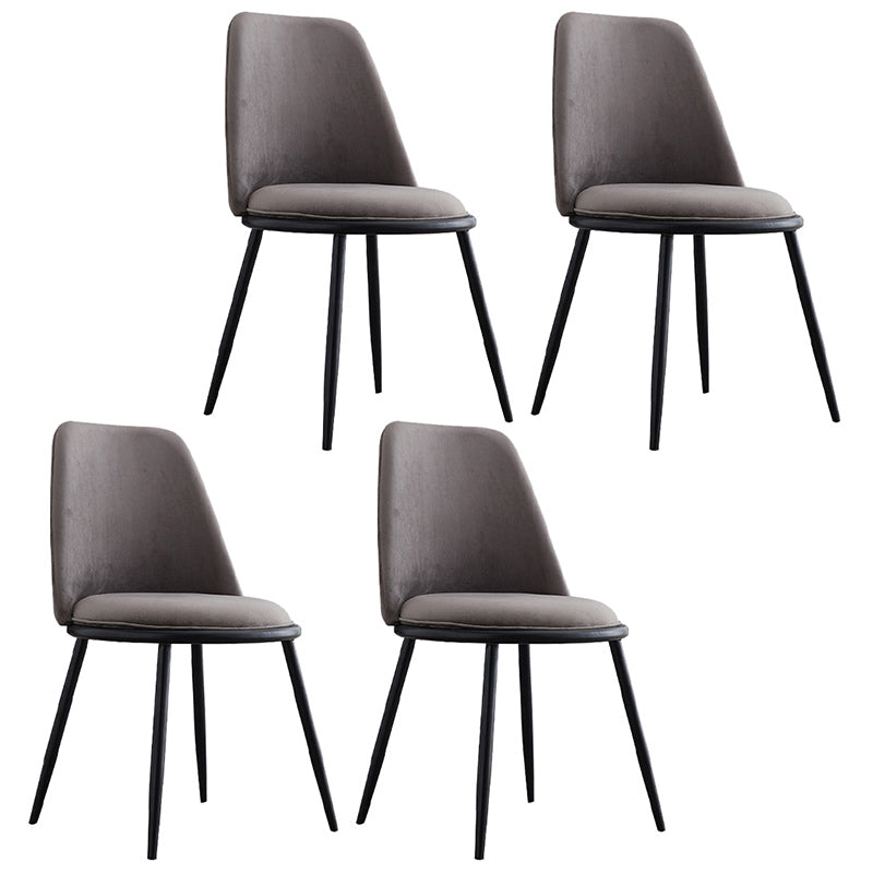 Leather Scandinavian Restaurant Side Chair Parsons Matte Finish Dining Chair Dark Gray 4 Piece Set Black Clearhalo ' kitchen&dining_furn' 'Dining Chairs' 'Dining Tables & Seating' 'dining_chair' 'furn' 'furn_dining_chair' 'Furniture' 'furniture_dining_chair' 'Kitchen & Dining Furniture' 'kitchen' 3826225