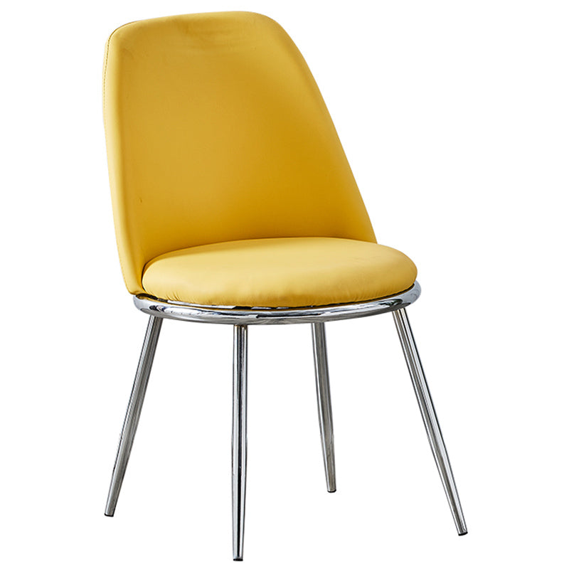 Leather Scandinavian Restaurant Side Chair Parsons Matte Finish Dining Chair Yellow 1 Piece Silver Clearhalo ' kitchen&dining_furn' 'Dining Chairs' 'Dining Tables & Seating' 'dining_chair' 'furn' 'furn_dining_chair' 'Furniture' 'furniture_dining_chair' 'Kitchen & Dining Furniture' 'kitchen' 3826226
