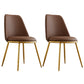 Leather Scandinavian Restaurant Side Chair Parsons Matte Finish Dining Chair Brown 2 Piece Set Brass Gold Clearhalo ' kitchen&dining_furn' 'Dining Chairs' 'Dining Tables & Seating' 'dining_chair' 'furn' 'furn_dining_chair' 'Furniture' 'furniture_dining_chair' 'Kitchen & Dining Furniture' 'kitchen' 3826230