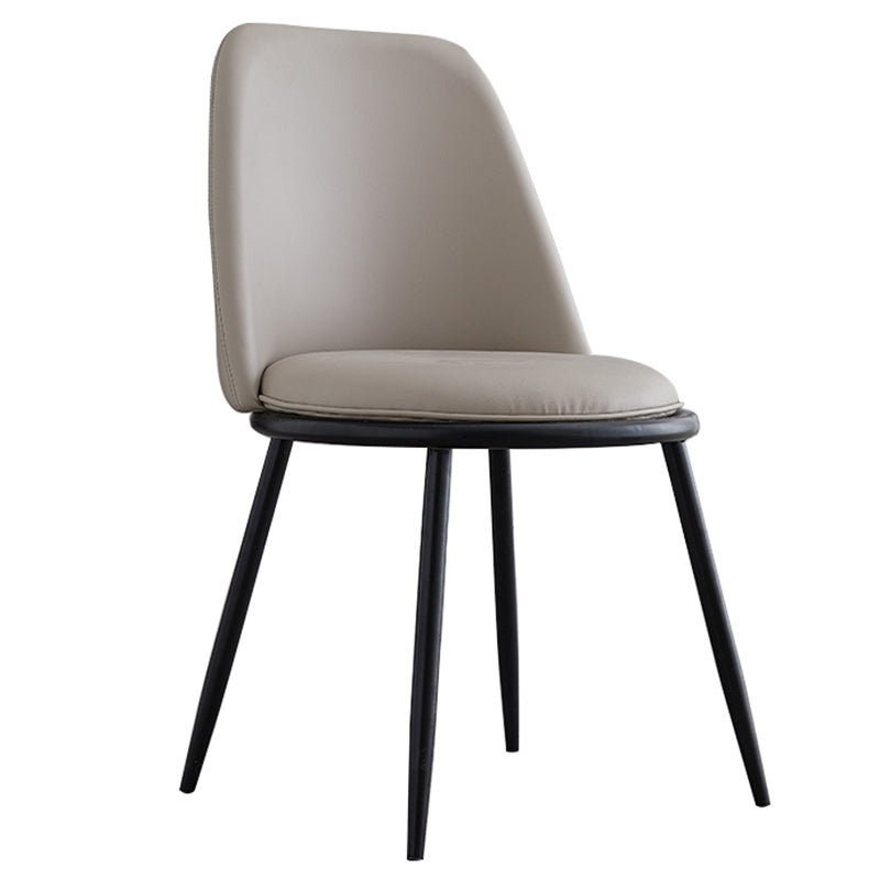 Leather Scandinavian Restaurant Side Chair Parsons Matte Finish Dining Chair Light Gray 1 Piece Black Clearhalo ' kitchen&dining_furn' 'Dining Chairs' 'Dining Tables & Seating' 'dining_chair' 'furn' 'furn_dining_chair' 'Furniture' 'furniture_dining_chair' 'Kitchen & Dining Furniture' 'kitchen' 3826232