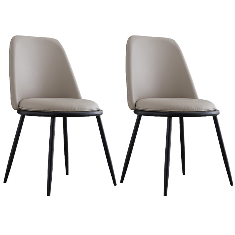 Leather Scandinavian Restaurant Side Chair Parsons Matte Finish Dining Chair Light Gray 2 Piece Set Black Clearhalo ' kitchen&dining_furn' 'Dining Chairs' 'Dining Tables & Seating' 'dining_chair' 'furn' 'furn_dining_chair' 'Furniture' 'furniture_dining_chair' 'Kitchen & Dining Furniture' 'kitchen' 3826233