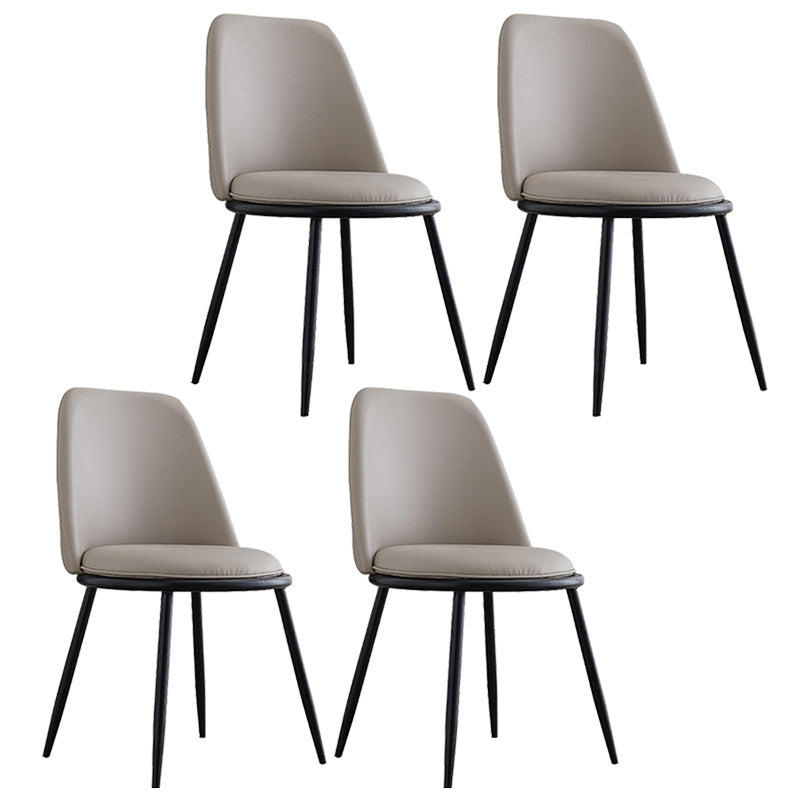 Leather Scandinavian Restaurant Side Chair Parsons Matte Finish Dining Chair Light Gray 4 Piece Set Black Clearhalo ' kitchen&dining_furn' 'Dining Chairs' 'Dining Tables & Seating' 'dining_chair' 'furn' 'furn_dining_chair' 'Furniture' 'furniture_dining_chair' 'Kitchen & Dining Furniture' 'kitchen' 3826234