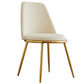 Leather Scandinavian Restaurant Side Chair Parsons Matte Finish Dining Chair Off-White 1 Piece Brass Gold Clearhalo ' kitchen&dining_furn' 'Dining Chairs' 'Dining Tables & Seating' 'dining_chair' 'furn' 'furn_dining_chair' 'Furniture' 'furniture_dining_chair' 'Kitchen & Dining Furniture' 'kitchen' 3826235