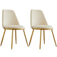 Leather Scandinavian Restaurant Side Chair Parsons Matte Finish Dining Chair Off-White 2 Piece Set Brass Gold Clearhalo ' kitchen&dining_furn' 'Dining Chairs' 'Dining Tables & Seating' 'dining_chair' 'furn' 'furn_dining_chair' 'Furniture' 'furniture_dining_chair' 'Kitchen & Dining Furniture' 'kitchen' 3826236