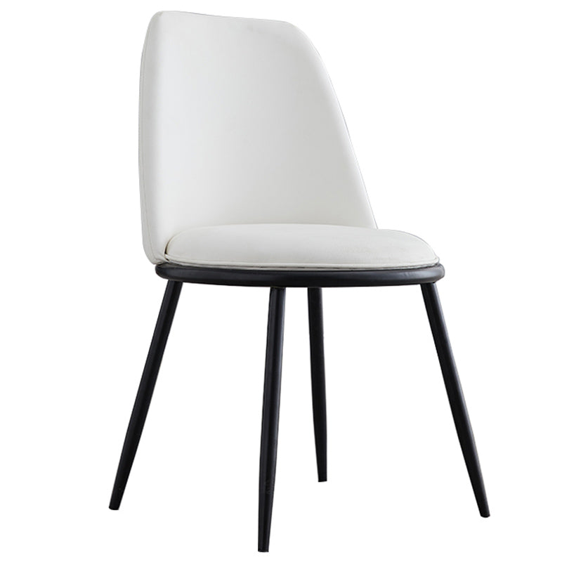 Leather Scandinavian Restaurant Side Chair Parsons Matte Finish Dining Chair White 1 Piece Black Clearhalo ' kitchen&dining_furn' 'Dining Chairs' 'Dining Tables & Seating' 'dining_chair' 'furn' 'furn_dining_chair' 'Furniture' 'furniture_dining_chair' 'Kitchen & Dining Furniture' 'kitchen' 3826238