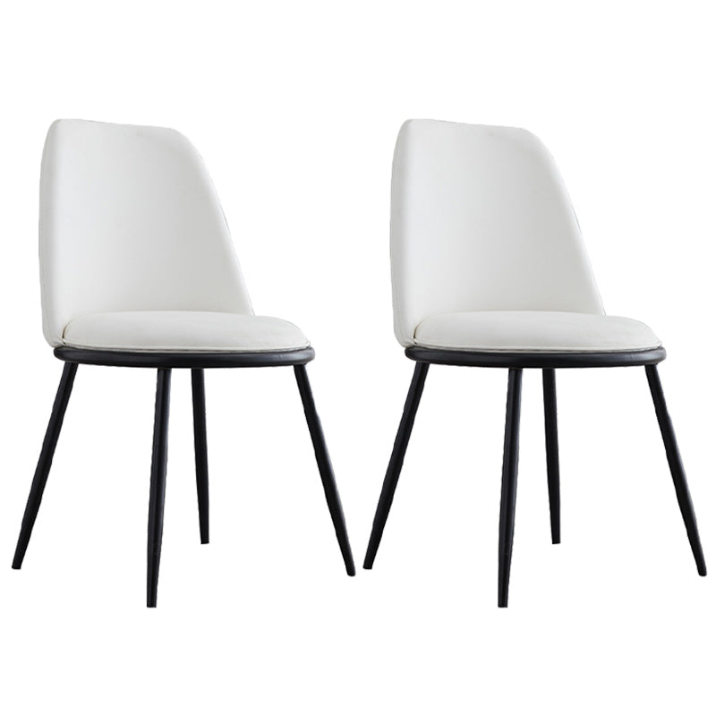 Leather Scandinavian Restaurant Side Chair Parsons Matte Finish Dining Chair White 2 Piece Set Black Clearhalo ' kitchen&dining_furn' 'Dining Chairs' 'Dining Tables & Seating' 'dining_chair' 'furn' 'furn_dining_chair' 'Furniture' 'furniture_dining_chair' 'Kitchen & Dining Furniture' 'kitchen' 3826239