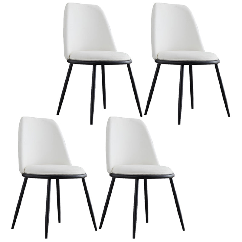Leather Scandinavian Restaurant Side Chair Parsons Matte Finish Dining Chair White 4 Piece Set Black Clearhalo ' kitchen&dining_furn' 'Dining Chairs' 'Dining Tables & Seating' 'dining_chair' 'furn' 'furn_dining_chair' 'Furniture' 'furniture_dining_chair' 'Kitchen & Dining Furniture' 'kitchen' 3826240