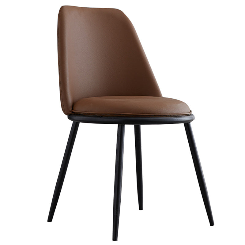 Leather Scandinavian Restaurant Side Chair Parsons Matte Finish Dining Chair Brown 1 Piece Black Clearhalo ' kitchen&dining_furn' 'Dining Chairs' 'Dining Tables & Seating' 'dining_chair' 'furn' 'furn_dining_chair' 'Furniture' 'furniture_dining_chair' 'Kitchen & Dining Furniture' 'kitchen' 3826241