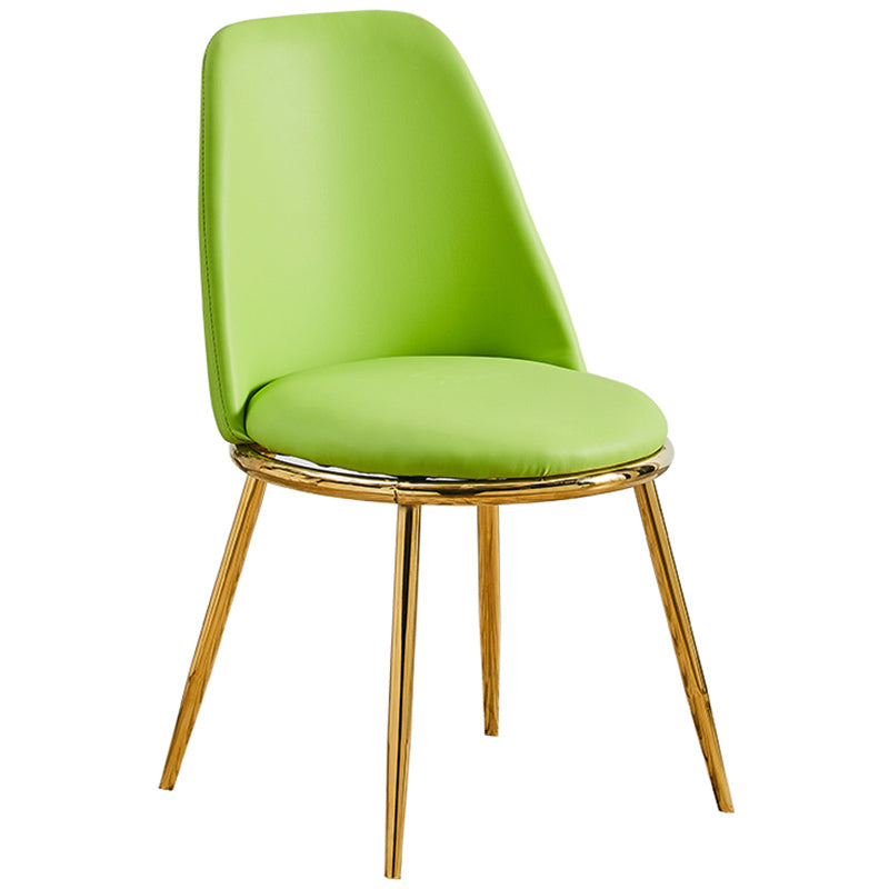 Leather Scandinavian Restaurant Side Chair Parsons Matte Finish Dining Chair Green 1 Piece Brass Gold Clearhalo ' kitchen&dining_furn' 'Dining Chairs' 'Dining Tables & Seating' 'dining_chair' 'furn' 'furn_dining_chair' 'Furniture' 'furniture_dining_chair' 'Kitchen & Dining Furniture' 'kitchen' 3826244