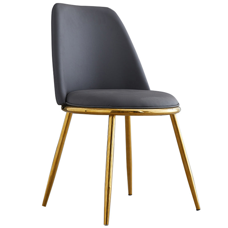 Leather Scandinavian Restaurant Side Chair Parsons Matte Finish Dining Chair Black 1 Piece Brass Gold Clearhalo ' kitchen&dining_furn' 'Dining Chairs' 'Dining Tables & Seating' 'dining_chair' 'furn' 'furn_dining_chair' 'Furniture' 'furniture_dining_chair' 'Kitchen & Dining Furniture' 'kitchen' 3826247