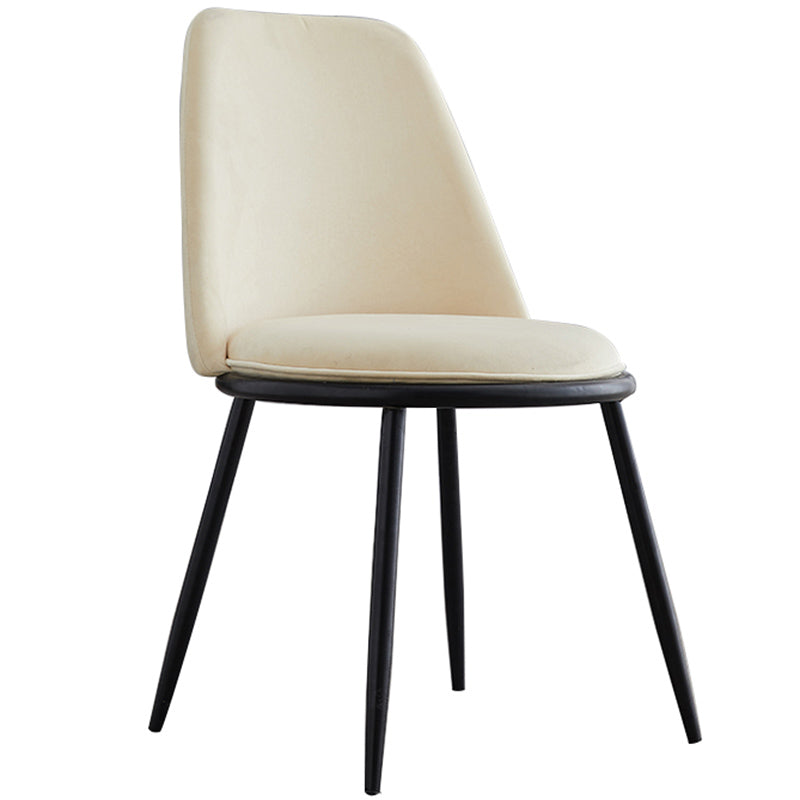 Leather Scandinavian Restaurant Side Chair Parsons Matte Finish Dining Chair Off-White 1 Piece Black Clearhalo ' kitchen&dining_furn' 'Dining Chairs' 'Dining Tables & Seating' 'dining_chair' 'furn' 'furn_dining_chair' 'Furniture' 'furniture_dining_chair' 'Kitchen & Dining Furniture' 'kitchen' 3826250