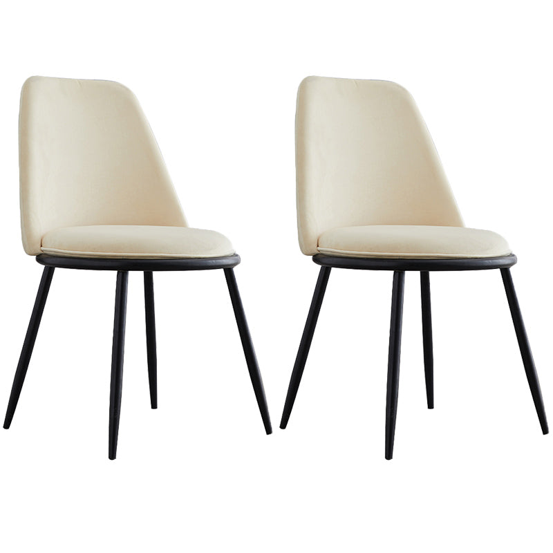 Leather Scandinavian Restaurant Side Chair Parsons Matte Finish Dining Chair Off-White 2 Piece Set Black Clearhalo ' kitchen&dining_furn' 'Dining Chairs' 'Dining Tables & Seating' 'dining_chair' 'furn' 'furn_dining_chair' 'Furniture' 'furniture_dining_chair' 'Kitchen & Dining Furniture' 'kitchen' 3826251