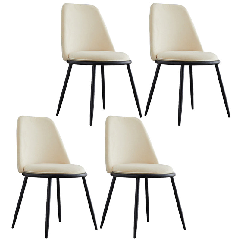 Leather Scandinavian Restaurant Side Chair Parsons Matte Finish Dining Chair Off-White 4 Piece Set Black Clearhalo ' kitchen&dining_furn' 'Dining Chairs' 'Dining Tables & Seating' 'dining_chair' 'furn' 'furn_dining_chair' 'Furniture' 'furniture_dining_chair' 'Kitchen & Dining Furniture' 'kitchen' 3826252