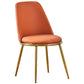 Leather Scandinavian Restaurant Side Chair Parsons Matte Finish Dining Chair Orange 1 Piece Brass Gold Clearhalo ' kitchen&dining_furn' 'Dining Chairs' 'Dining Tables & Seating' 'dining_chair' 'furn' 'furn_dining_chair' 'Furniture' 'furniture_dining_chair' 'Kitchen & Dining Furniture' 'kitchen' 3826253