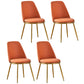 Leather Scandinavian Restaurant Side Chair Parsons Matte Finish Dining Chair Orange 4 Piece Set Brass Gold Clearhalo ' kitchen&dining_furn' 'Dining Chairs' 'Dining Tables & Seating' 'dining_chair' 'furn' 'furn_dining_chair' 'Furniture' 'furniture_dining_chair' 'Kitchen & Dining Furniture' 'kitchen' 3826255