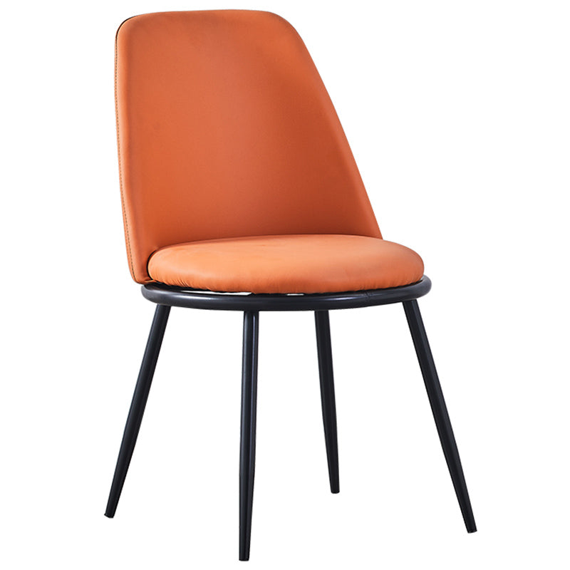 Leather Scandinavian Restaurant Side Chair Parsons Matte Finish Dining Chair Orange 1 Piece Black Clearhalo ' kitchen&dining_furn' 'Dining Chairs' 'Dining Tables & Seating' 'dining_chair' 'furn' 'furn_dining_chair' 'Furniture' 'furniture_dining_chair' 'Kitchen & Dining Furniture' 'kitchen' 3826256