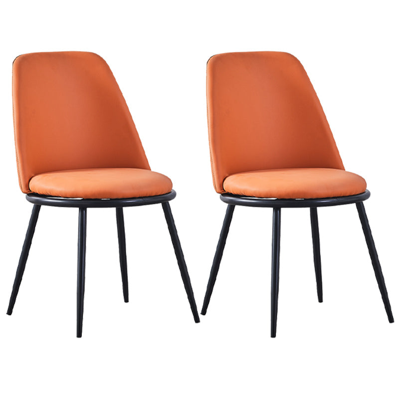 Leather Scandinavian Restaurant Side Chair Parsons Matte Finish Dining Chair Orange 2 Piece Set Black Clearhalo ' kitchen&dining_furn' 'Dining Chairs' 'Dining Tables & Seating' 'dining_chair' 'furn' 'furn_dining_chair' 'Furniture' 'furniture_dining_chair' 'Kitchen & Dining Furniture' 'kitchen' 3826257