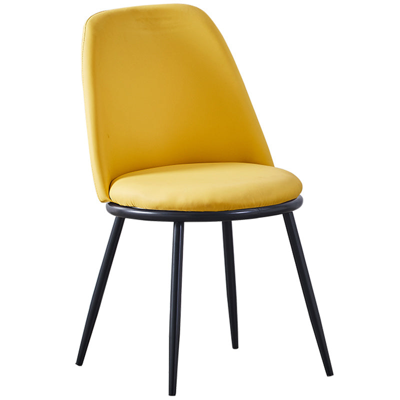 Leather Scandinavian Restaurant Side Chair Parsons Matte Finish Dining Chair Yellow 1 Piece Black Clearhalo ' kitchen&dining_furn' 'Dining Chairs' 'Dining Tables & Seating' 'dining_chair' 'furn' 'furn_dining_chair' 'Furniture' 'furniture_dining_chair' 'Kitchen & Dining Furniture' 'kitchen' 3826265