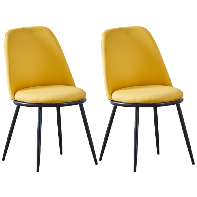 Leather Scandinavian Restaurant Side Chair Parsons Matte Finish Dining Chair Yellow 2 Piece Set Black Clearhalo ' kitchen&dining_furn' 'Dining Chairs' 'Dining Tables & Seating' 'dining_chair' 'furn' 'furn_dining_chair' 'Furniture' 'furniture_dining_chair' 'Kitchen & Dining Furniture' 'kitchen' 3826266