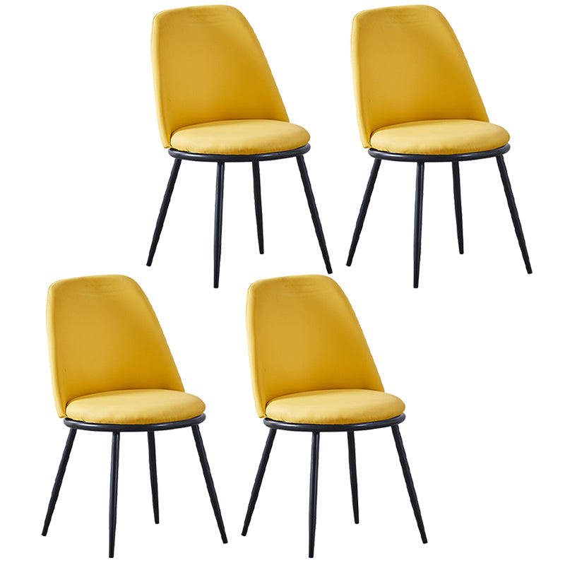 Leather Scandinavian Restaurant Side Chair Parsons Matte Finish Dining Chair Yellow 4 Piece Set Black Clearhalo ' kitchen&dining_furn' 'Dining Chairs' 'Dining Tables & Seating' 'dining_chair' 'furn' 'furn_dining_chair' 'Furniture' 'furniture_dining_chair' 'Kitchen & Dining Furniture' 'kitchen' 3826267