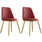 Leather Scandinavian Restaurant Side Chair Parsons Matte Finish Dining Chair Burgundy 2 Piece Set Brass Gold Clearhalo ' kitchen&dining_furn' 'Dining Chairs' 'Dining Tables & Seating' 'dining_chair' 'furn' 'furn_dining_chair' 'Furniture' 'furniture_dining_chair' 'Kitchen & Dining Furniture' 'kitchen' 3826269