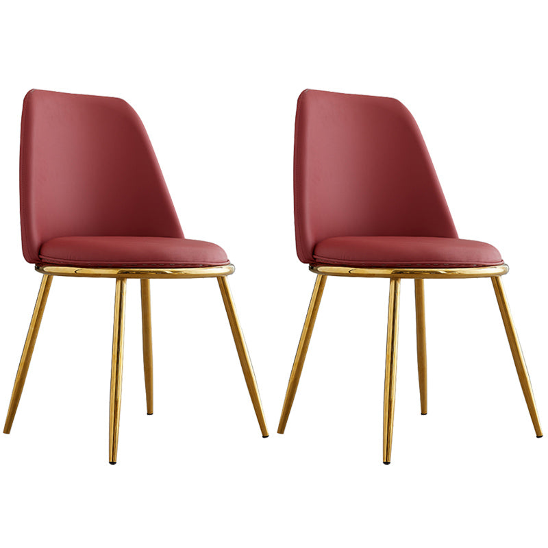 Leather Scandinavian Restaurant Side Chair Parsons Matte Finish Dining Chair Burgundy 2 Piece Set Brass Gold Clearhalo ' kitchen&dining_furn' 'Dining Chairs' 'Dining Tables & Seating' 'dining_chair' 'furn' 'furn_dining_chair' 'Furniture' 'furniture_dining_chair' 'Kitchen & Dining Furniture' 'kitchen' 3826269