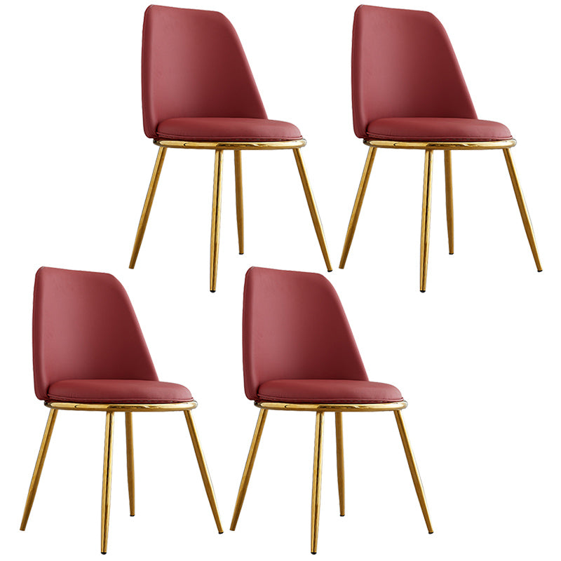 Leather Scandinavian Restaurant Side Chair Parsons Matte Finish Dining Chair Burgundy 4 Piece Set Brass Gold Clearhalo ' kitchen&dining_furn' 'Dining Chairs' 'Dining Tables & Seating' 'dining_chair' 'furn' 'furn_dining_chair' 'Furniture' 'furniture_dining_chair' 'Kitchen & Dining Furniture' 'kitchen' 3826270