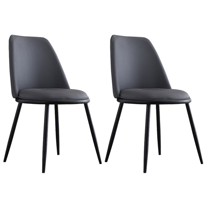 Leather Scandinavian Restaurant Side Chair Parsons Matte Finish Dining Chair Black 2 Piece Set Black Clearhalo ' kitchen&dining_furn' 'Dining Chairs' 'Dining Tables & Seating' 'dining_chair' 'furn' 'furn_dining_chair' 'Furniture' 'furniture_dining_chair' 'Kitchen & Dining Furniture' 'kitchen' 3826275