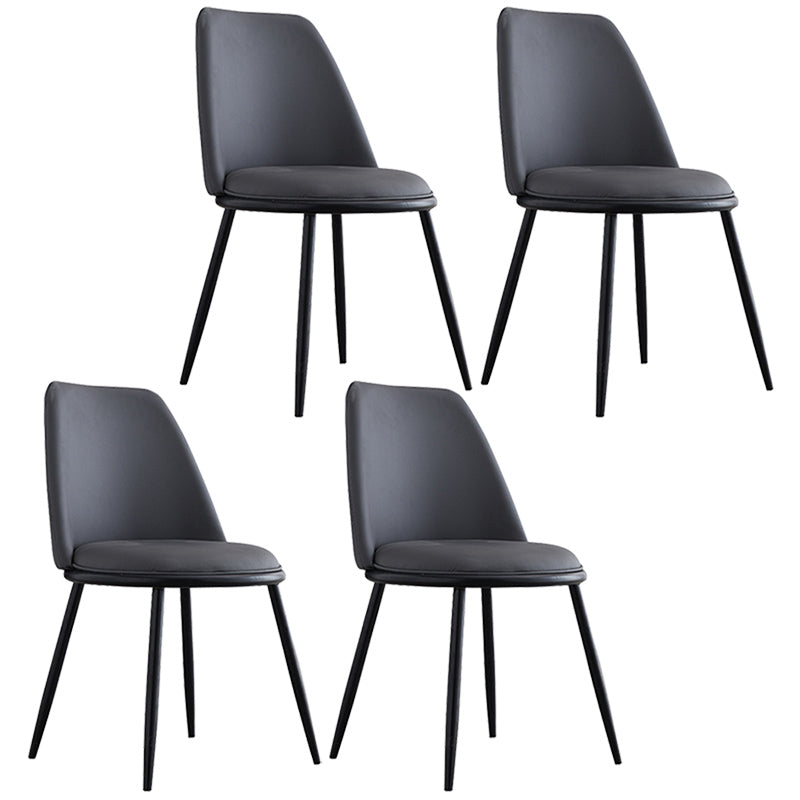 Leather Scandinavian Restaurant Side Chair Parsons Matte Finish Dining Chair Black 4 Piece Set Black Clearhalo ' kitchen&dining_furn' 'Dining Chairs' 'Dining Tables & Seating' 'dining_chair' 'furn' 'furn_dining_chair' 'Furniture' 'furniture_dining_chair' 'Kitchen & Dining Furniture' 'kitchen' 3826276