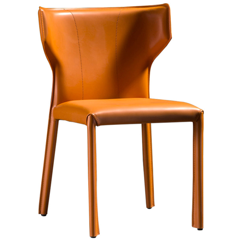 Modern Style Wingback Dining Side Chair Leather Dining Armless Chair for Home Use Clearhalo ' kitchen&dining_furn' 'Dining Chairs' 'Dining Tables & Seating' 'dining_chair' 'furn' 'furn_dining_chair' 'Furniture' 'furniture_dining_chair' 'Kitchen & Dining Furniture' 'kitchen' 3826278