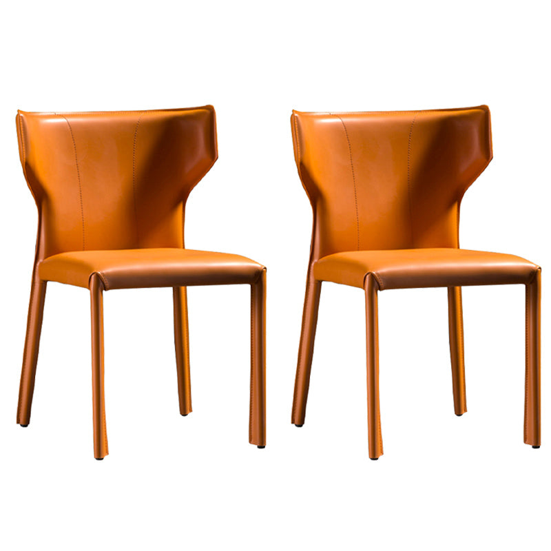 Modern Style Wingback Dining Side Chair Leather Dining Armless Chair for Home Use Clearhalo ' kitchen&dining_furn' 'Dining Chairs' 'Dining Tables & Seating' 'dining_chair' 'furn' 'furn_dining_chair' 'Furniture' 'furniture_dining_chair' 'Kitchen & Dining Furniture' 'kitchen' 3826279