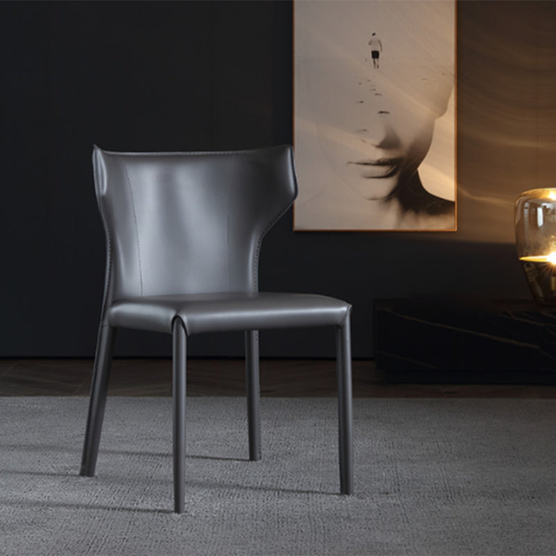 Modern Style Wingback Dining Side Chair Leather Dining Armless Chair for Home Use Clearhalo ' kitchen&dining_furn' 'Dining Chairs' 'Dining Tables & Seating' 'dining_chair' 'furn' 'furn_dining_chair' 'Furniture' 'furniture_dining_chair' 'Kitchen & Dining Furniture' 'kitchen' 3826280